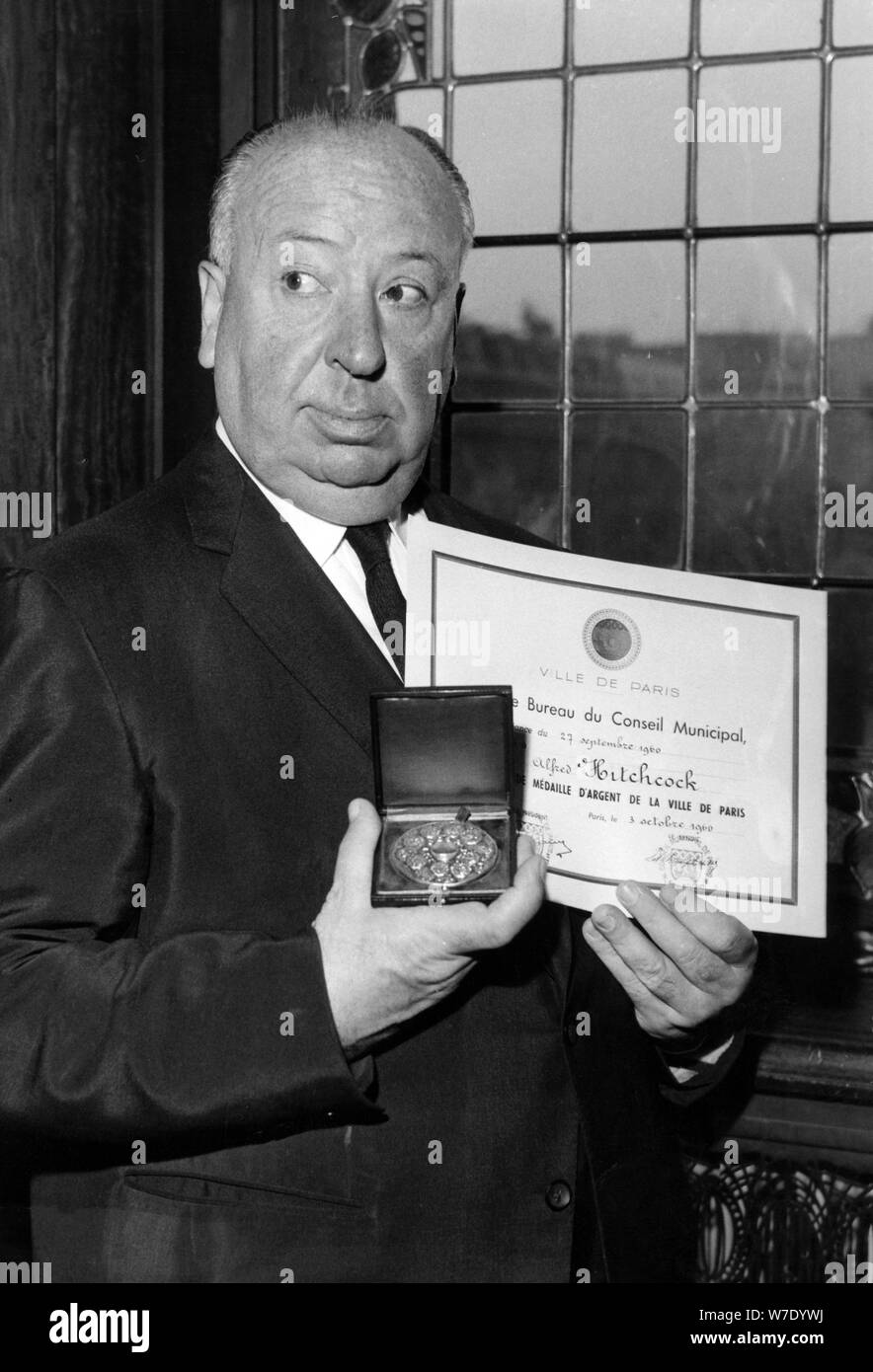 Alfred Hitchcock, British-born American film director, 1960. Artist: Unknown Stock Photo