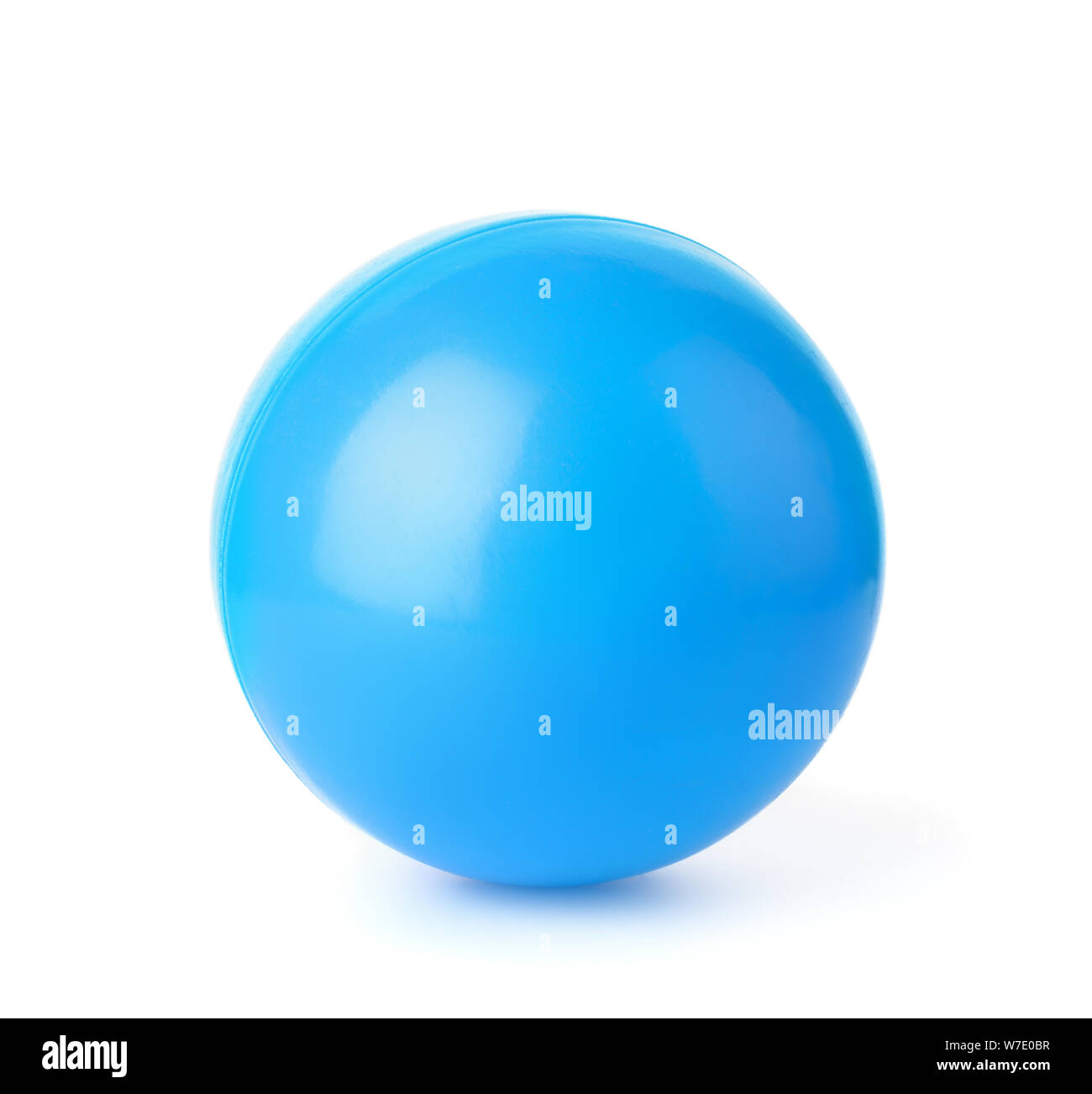 Blue plastic ball isolated on white Stock Photo Alamy