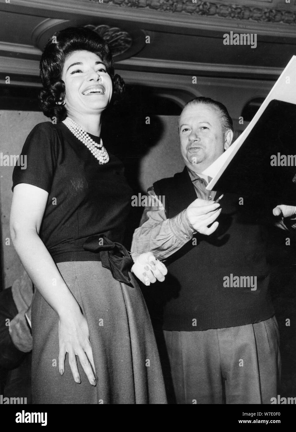 American-born Greek opera singer Maria Callas recording at Kingsway Hall,  London, c1960s(?). Artist: Unknown Stock Photo - Alamy