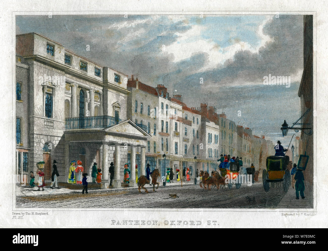 Pantheon, Oxford Street, London, early 19th century.Artist: J Hinchcliff Stock Photo