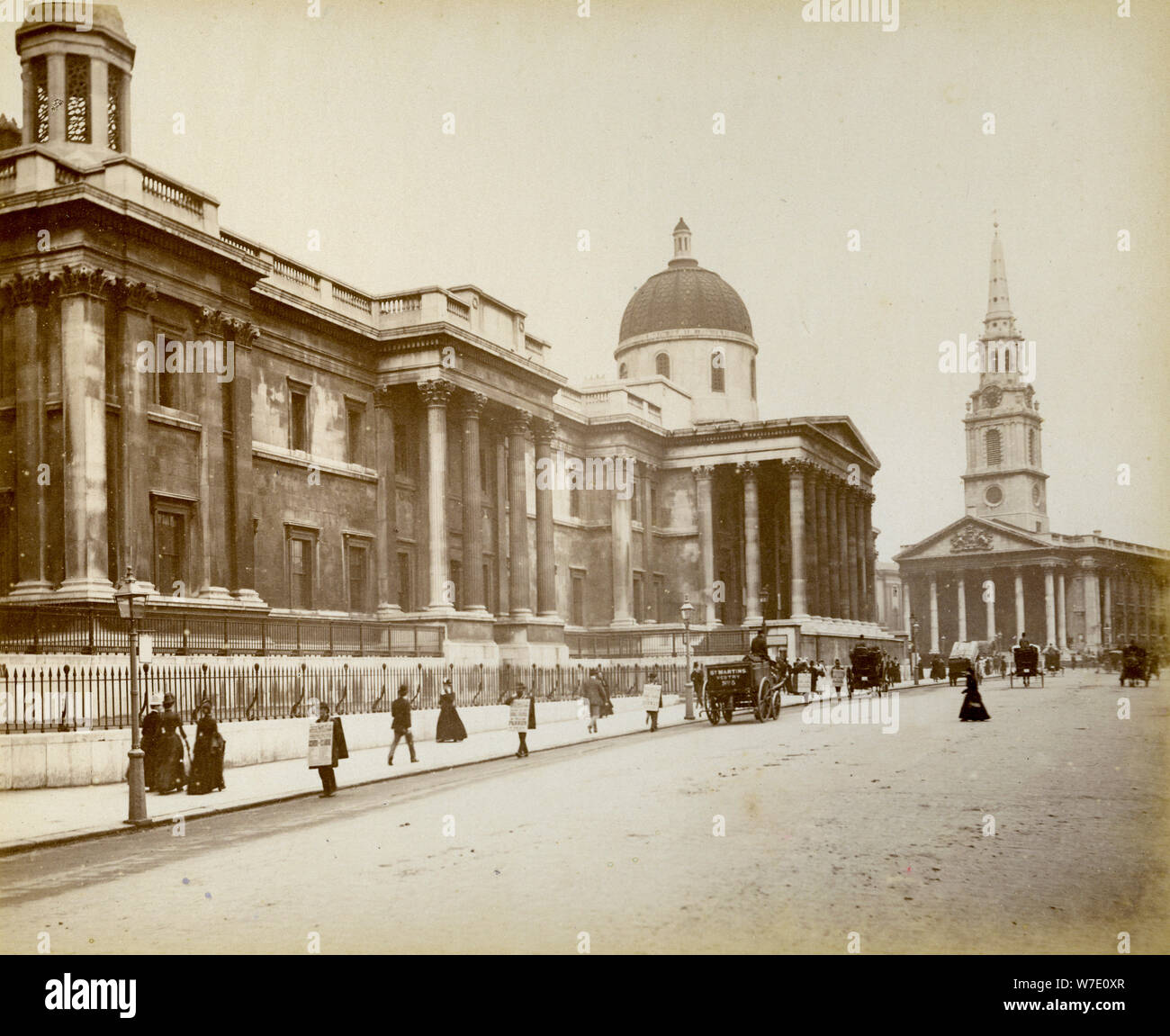 Exterior of the National Gallery, London, 1887. Artist: Unknown Stock Photo