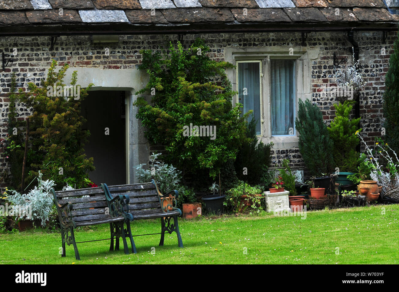 Old alms house in Milton Abbas village, Dorset, England Stock Photo