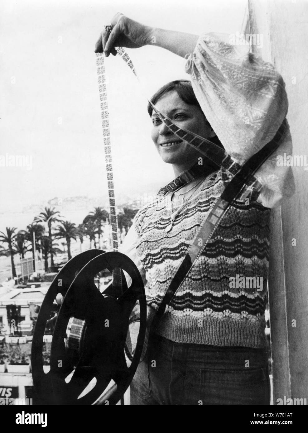 Danish Actress Anna Karina Looking At A Reel Of Film Cannes Film Festival France 1973 Artist 9004