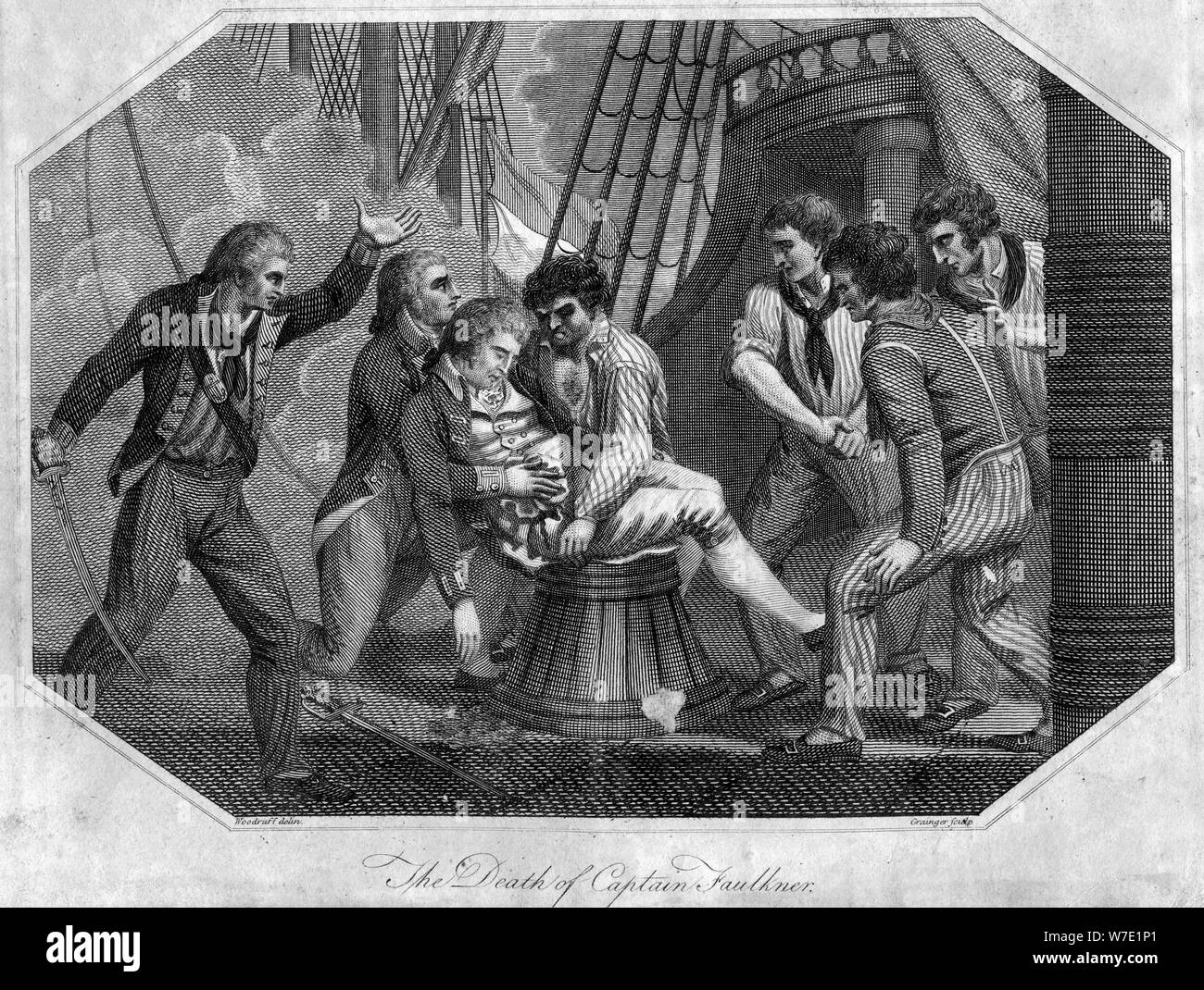 'The Death of Captain Faulkner', 18th century(?). Artist: Grainger Stock Photo