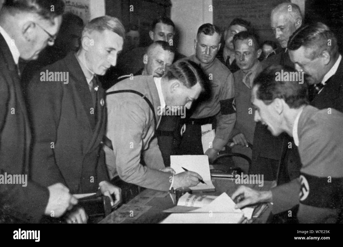 German Nazi leaders Adolf Hitler and Joseph Goebbels, Munich, Germany, 1936. Artist: Unknown Stock Photo