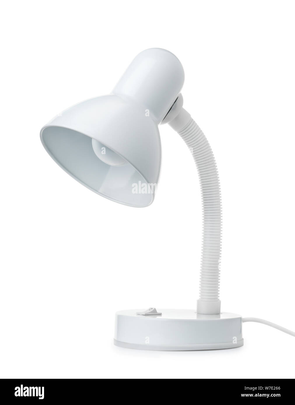 Classic white desk lamp isolated on white Stock Photo