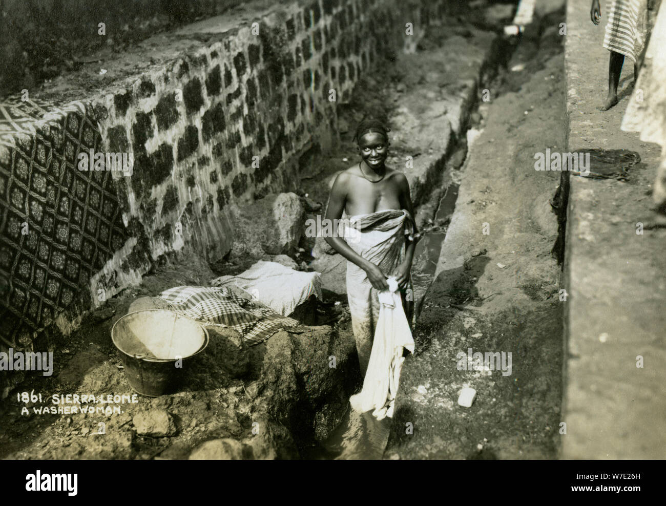 A washerwoman, Sierra Leone, 20th century. Artist: Unknown Stock Photo