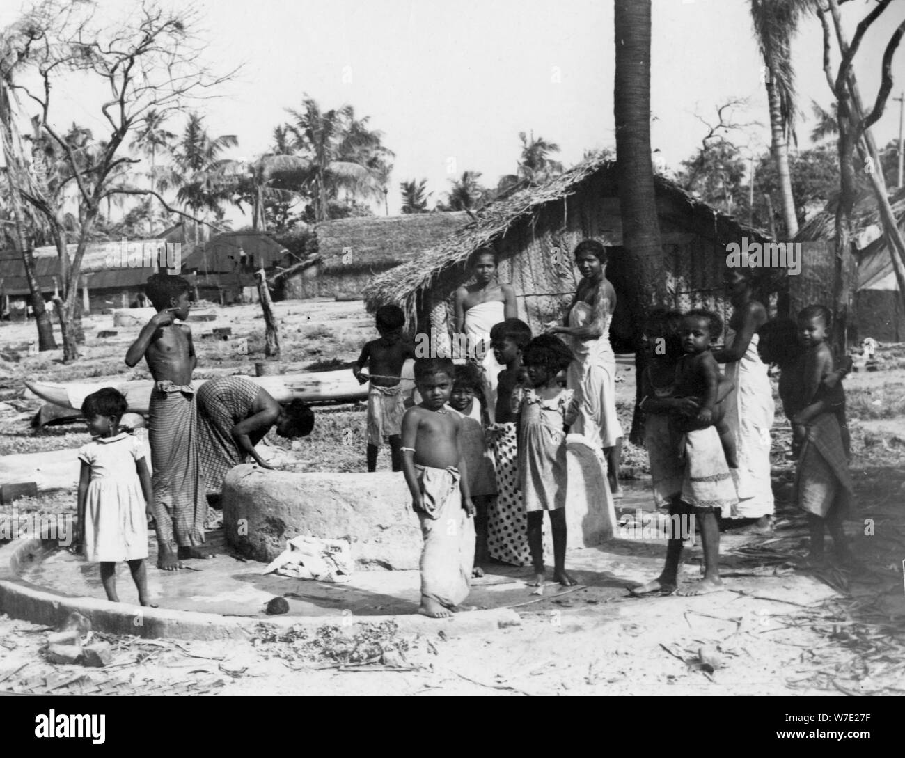 Village scene, Trincomalee, Ceylon, 1945. Artist: Unknown Stock Photo