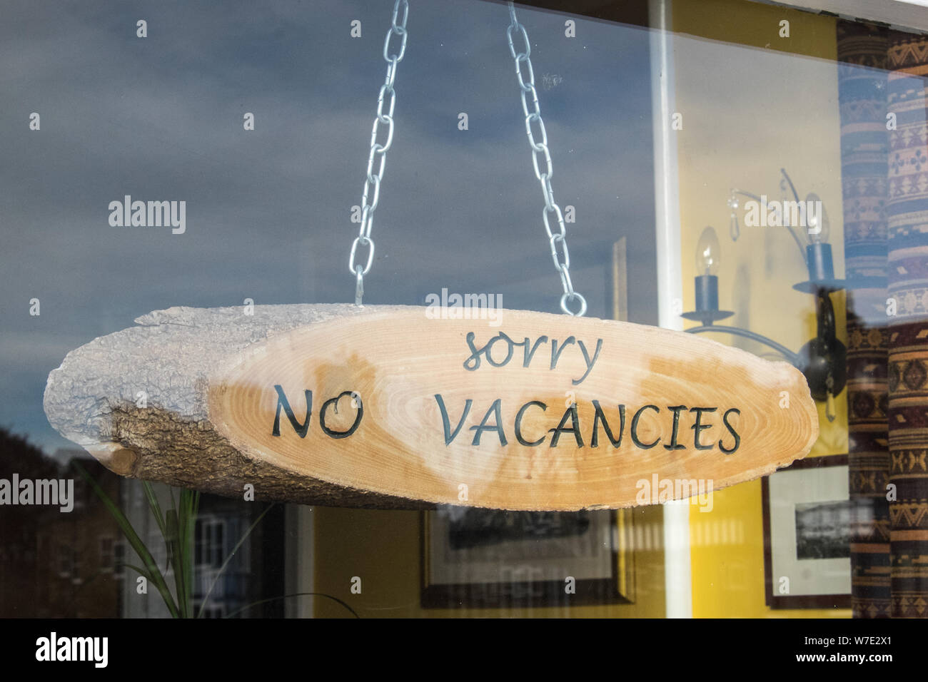 No vacancy,sign,Ambleside,The Lakes,Lake District,The Lake District National Park,National Park,Cumbria,England,English,Britain,British,GB,UK, Stock Photo