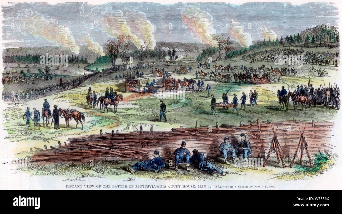 Battle of Spotsylvania Court House, Virginia, American Civil War, 12 May 1864. Artist: Unknown Stock Photo