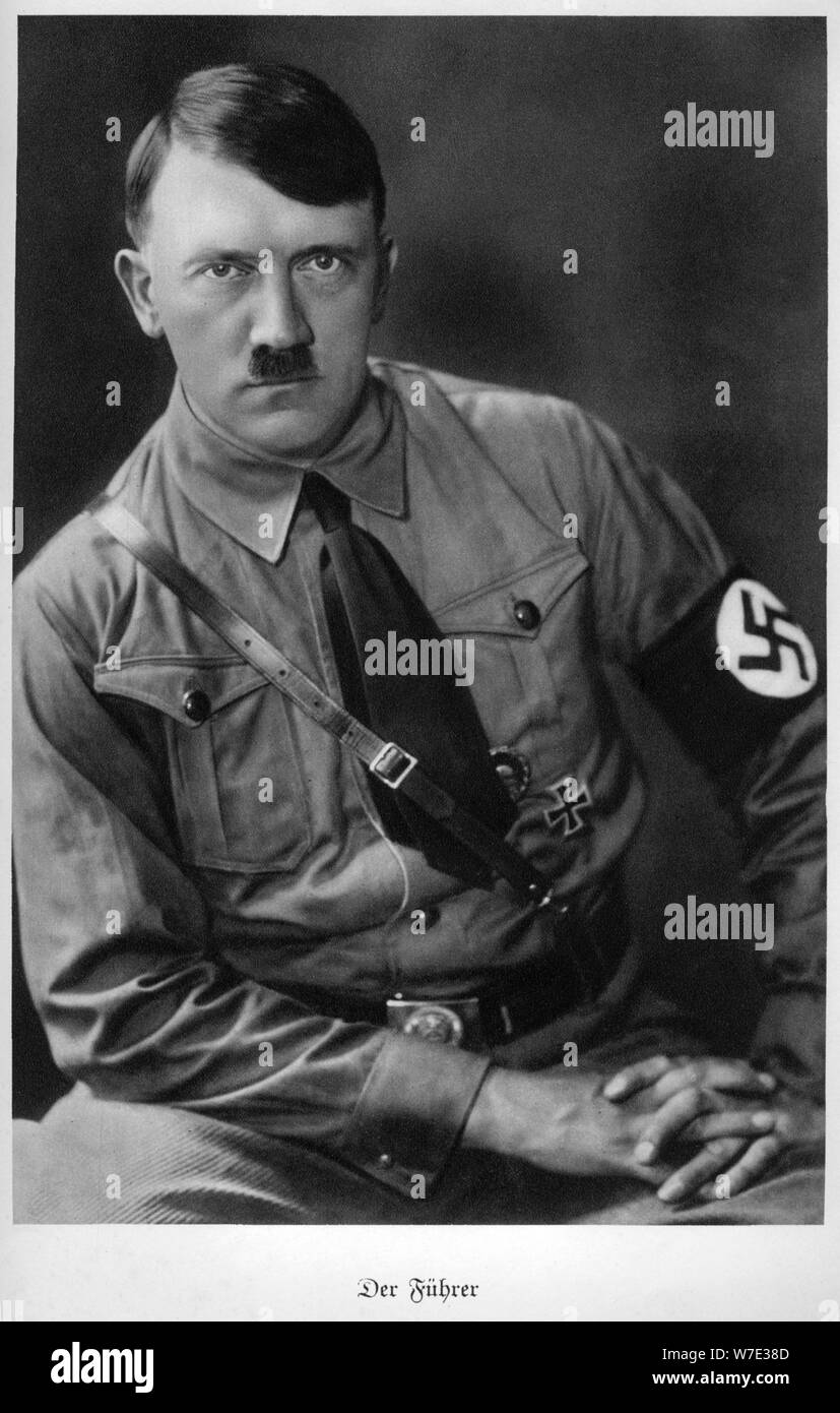 Adolf Hitler, Austrian born dictator of Nazi Germany, c early 1930s(?). Artist: Unknown Stock Photo