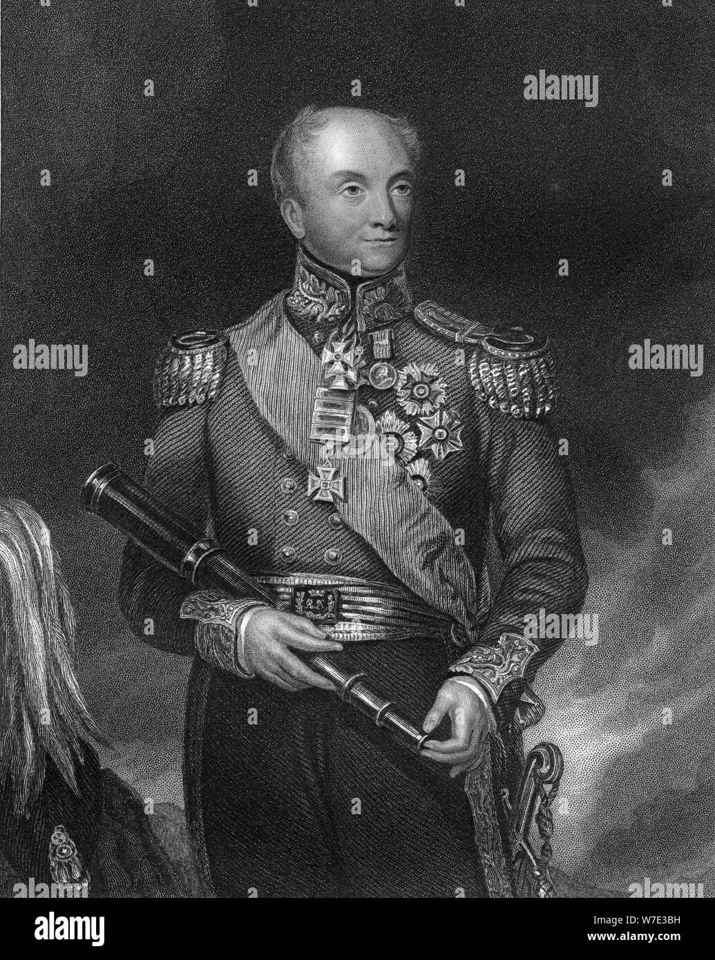 General Rowland Hill, Commander-in-Chief of the British Army, c1830-c1835 (c1857).Artist: WH Mote Stock Photo