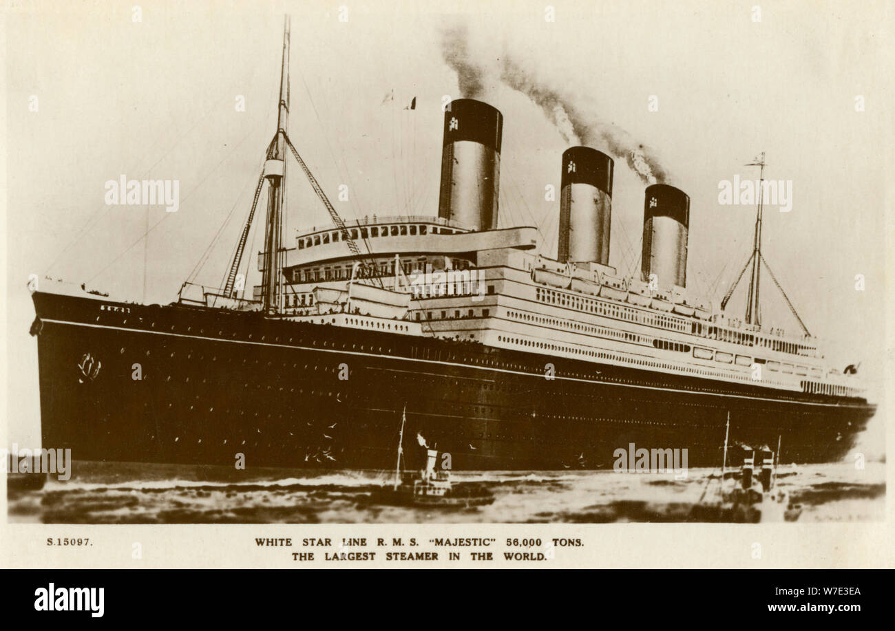 #php.02616 Photo RMS MAJESTIC WHITE STAR LINE PAQUEBOT OCEAN LINER 