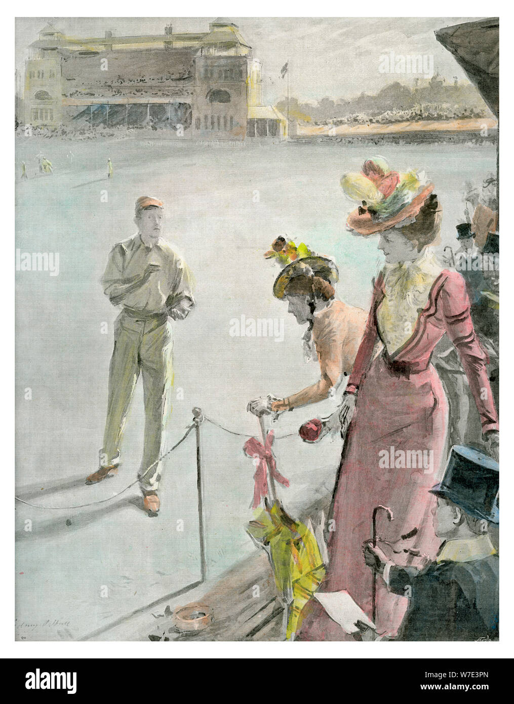 'Eton v Harrow at Lord's: A Boundary Hit', late 19th or early 20th century(?).Artist: Anglo Stock Photo