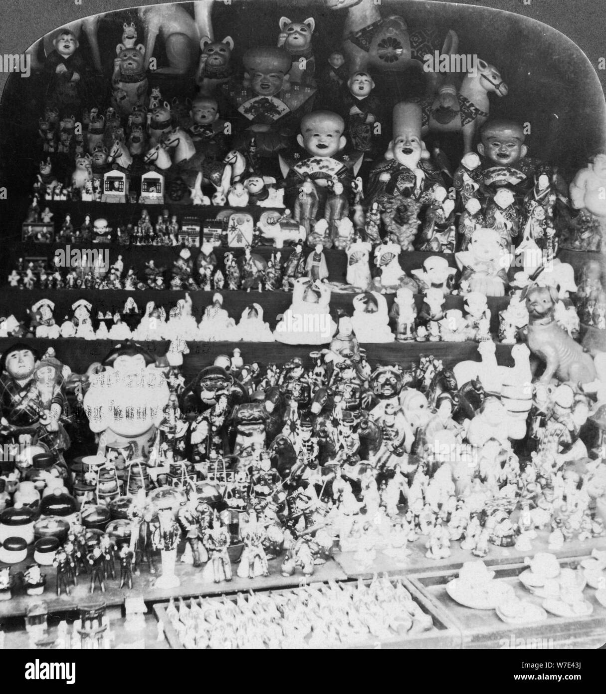 A toy shop in Kyoto, Japan, 1901. Artist: RY Young Stock Photo
