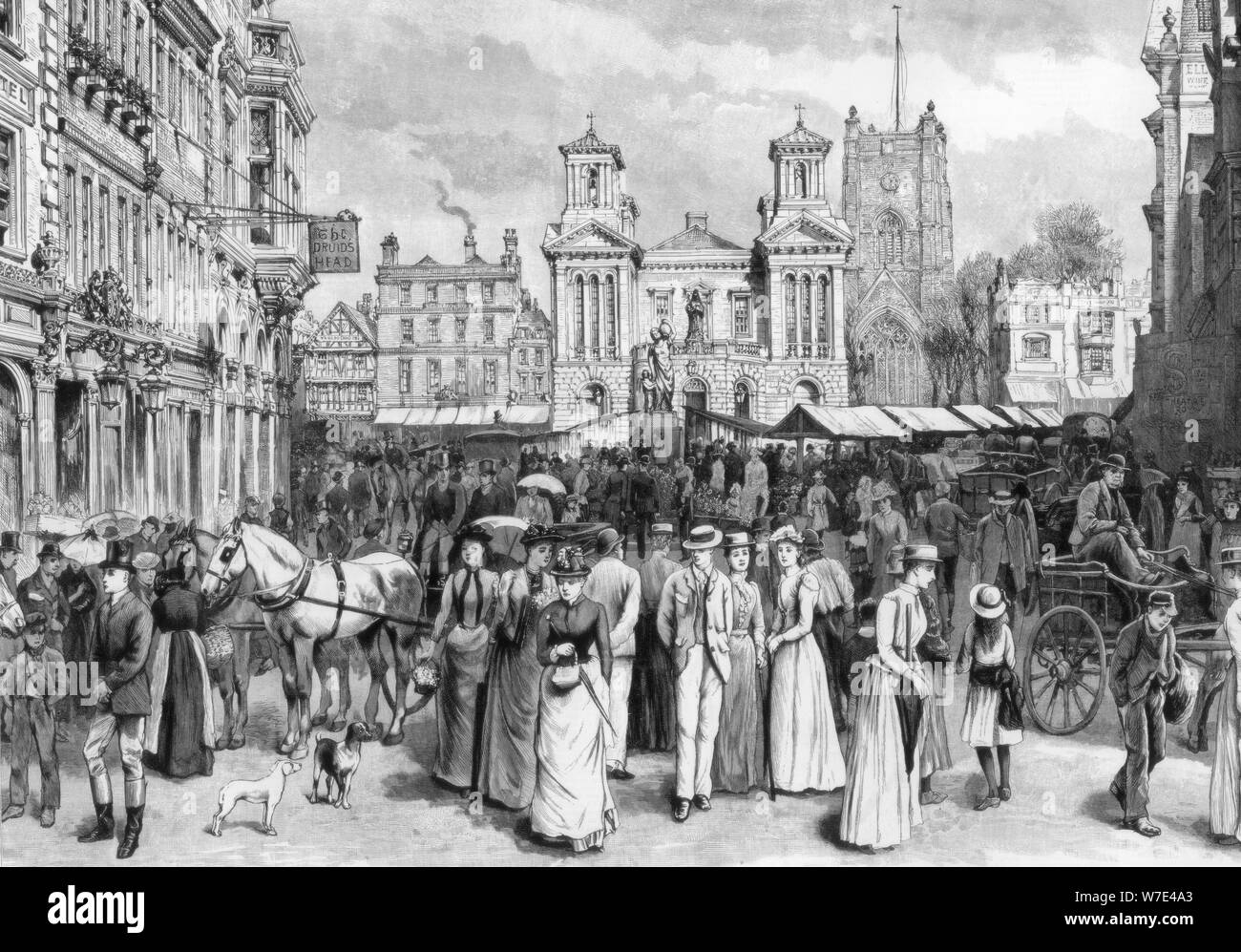 The market place, Kingston upon Thames, Surrey, 1890. Artist: Unknown Stock Photo