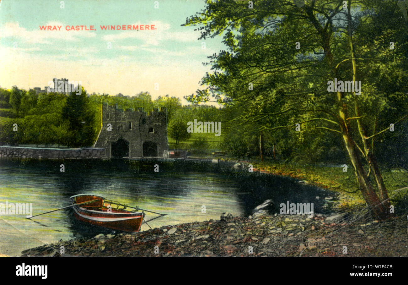 Wray Castle, Claife, Lancashire, early 20th century(?). Artist: Unknown Stock Photo