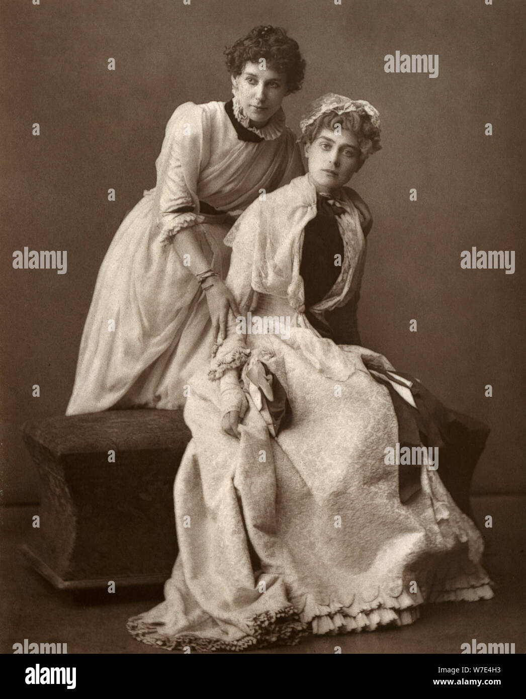 British actresses Eweretta Lawrence and Grace Otway in 'On Change', 1886. Artist: Barraud Stock Photo