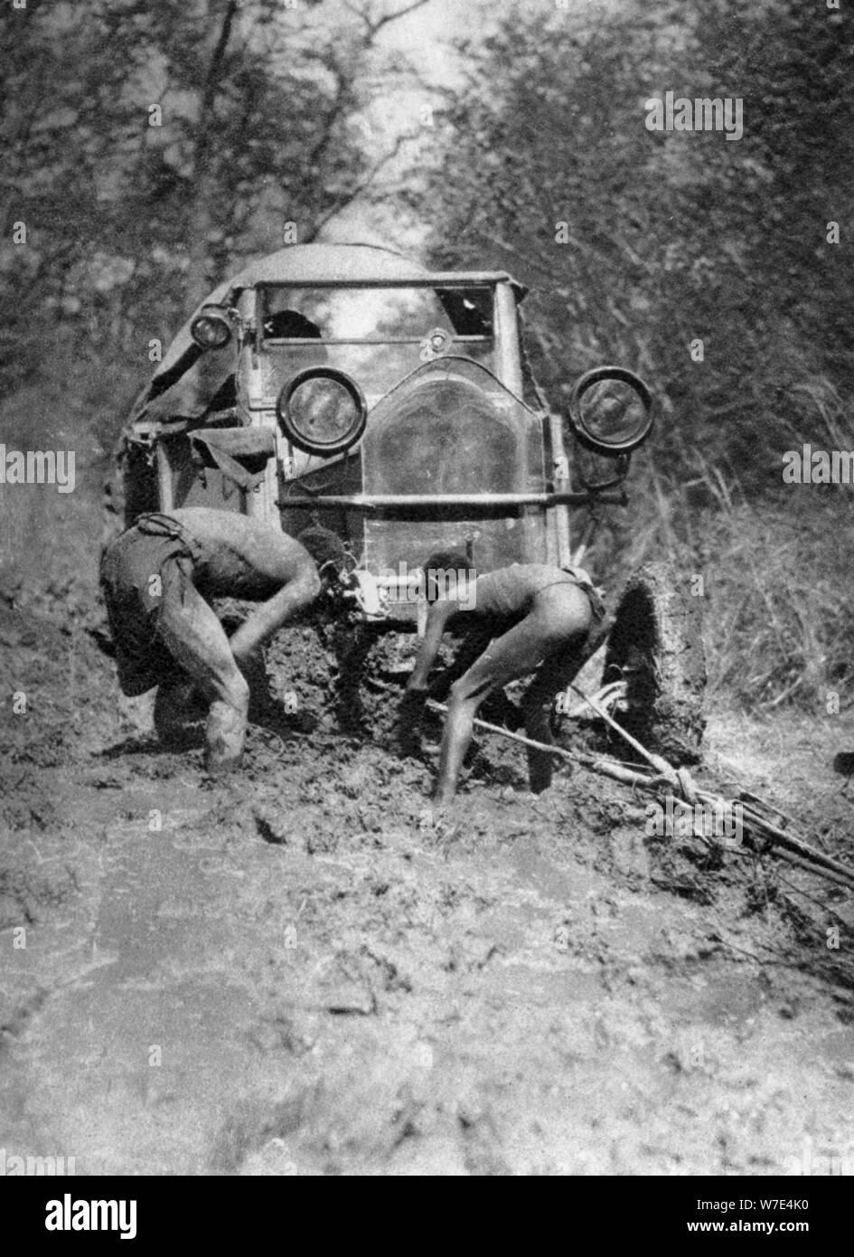 Stuck in the mud, Bulawayo to Dett, Southern Rhodesia, c1924-c1925 (1927). Artist: Thomas A Glover Stock Photo