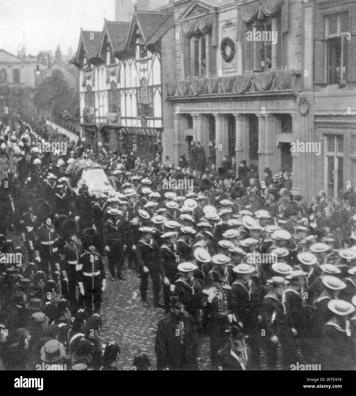 Queen victoria funeral gun carriage Black and White Stock Photos
