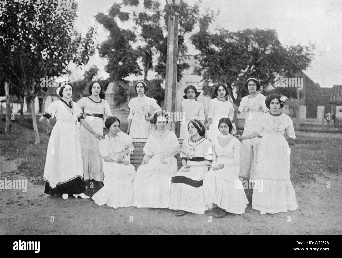 Group of Paraguayan women, Carapegua, Paraguay, 1911. Artist: Unknown Stock Photo