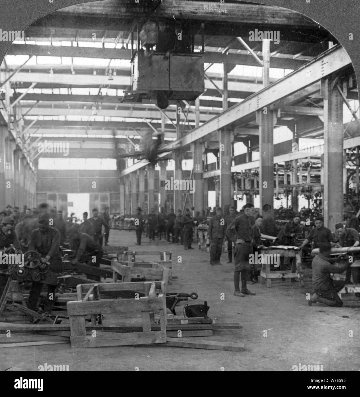 American Army ordnance repair shops at Mehun-sur-Yèvre, France, c1918-c1919. Artist: Keystone View Company Stock Photo