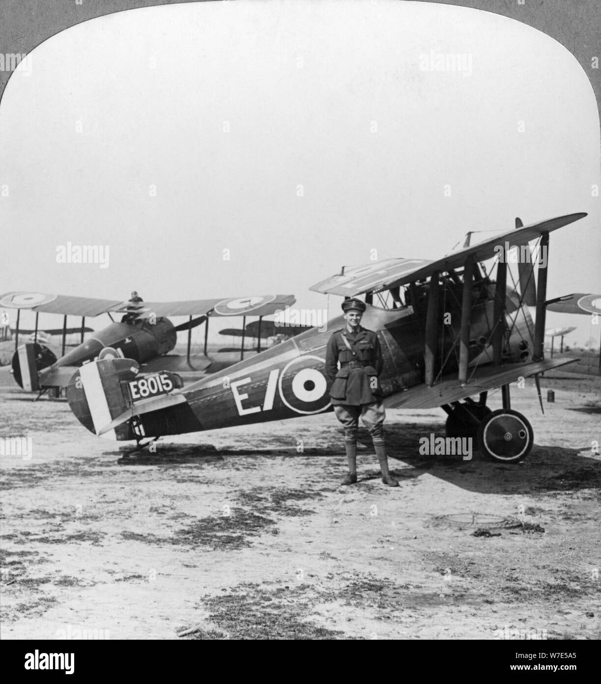 Sopwith Camel aircraft ready for a patrol over the German lines, World War I, c1917-c1918. Artist: Realistic Travels Publishers Stock Photo