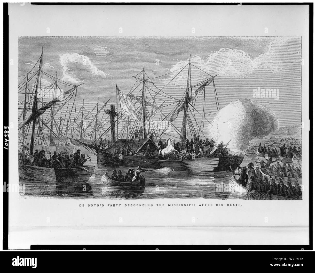 De Soto's party descending the Mississippi after his death J.W. Orr