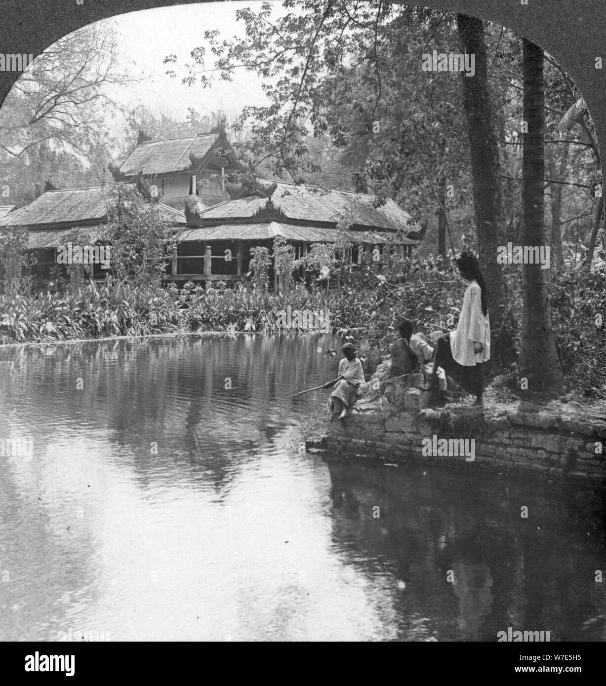 South Garden Palace in Fort, Mandalay, Burma, 1908. Artist: Stereo Travel Co Stock Photo