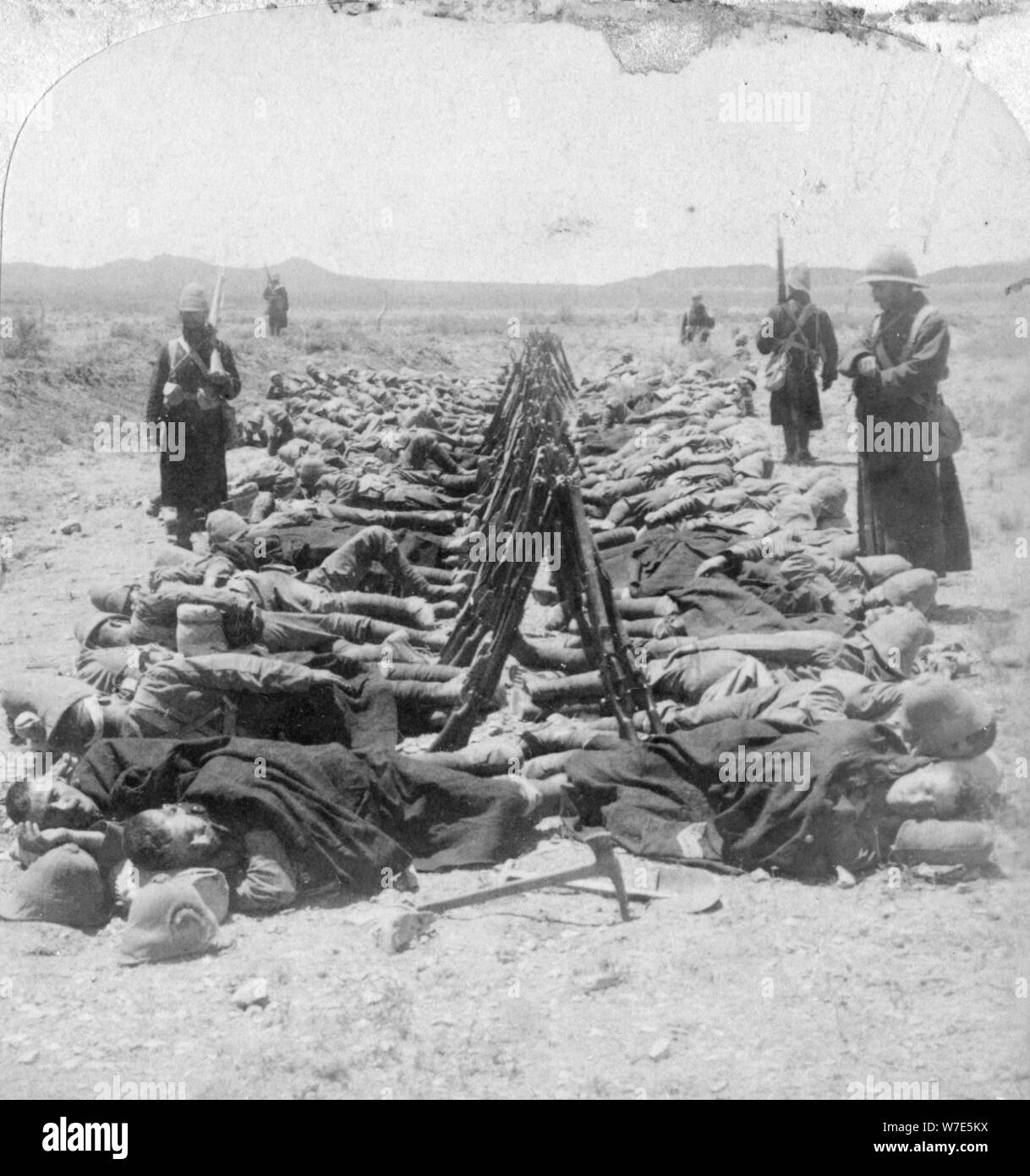 British soldiers sleeping, South Africa, 2nd Boer War, 30 December 1900. Artist: Underwood & Underwood Stock Photo