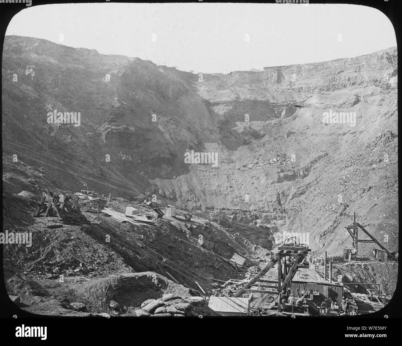 Kimberley diamond mine, South Africa, c1890. Artist: Unknown Stock Photo