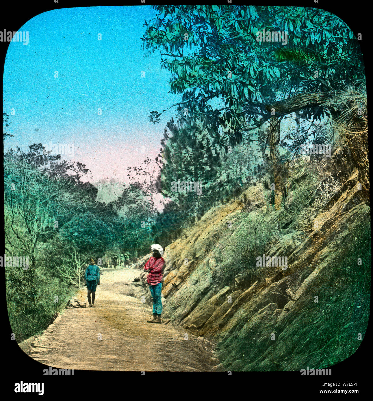 Scene on a road, Murree, India, late 19th or early 20th century. Artist: Unknown Stock Photo