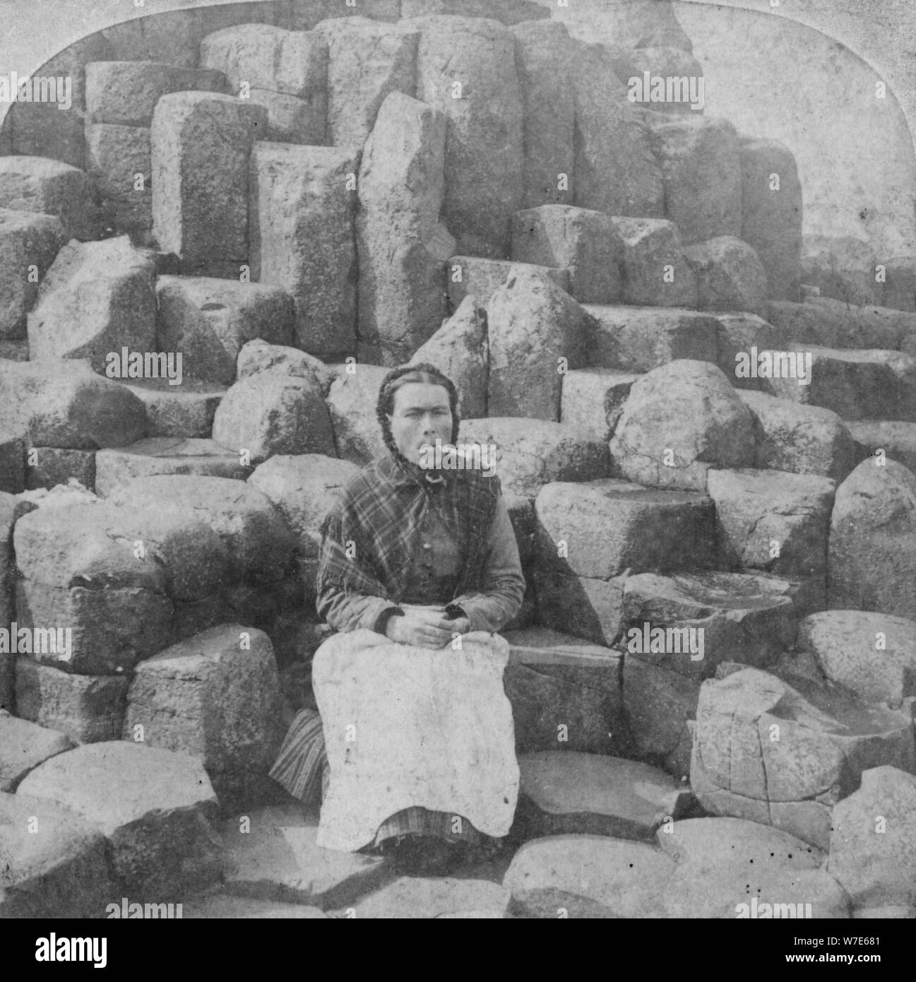 The Wishing Chair, Giant's Causeway, County Antrim, Ireland, 1887. Artist: Underwood & Underwood Stock Photo