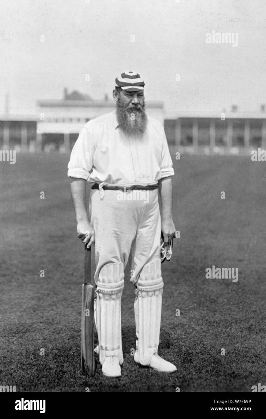 Dr WG Grace, English cricketer, playing for London County Cricket Club, c1899. Artist: WA Rouch Stock Photo