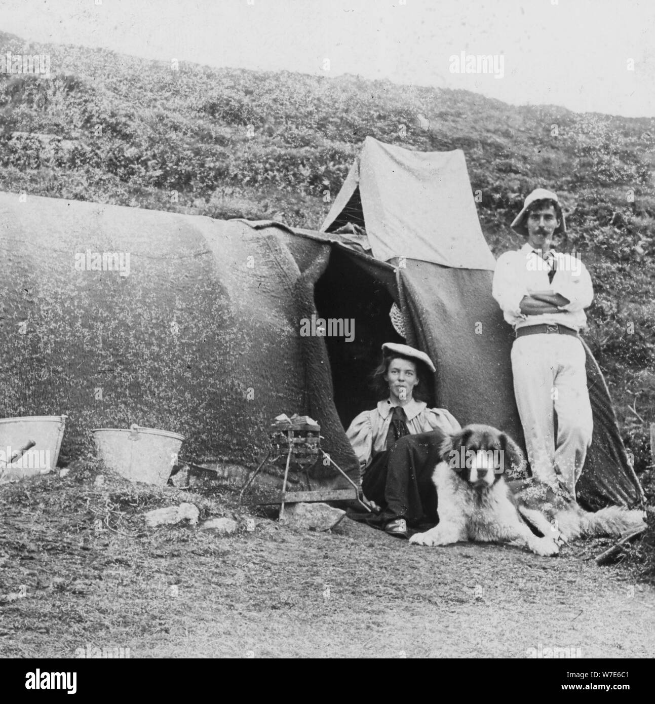 Camping, early 20th century(?). Artist: Unknown Stock Photo
