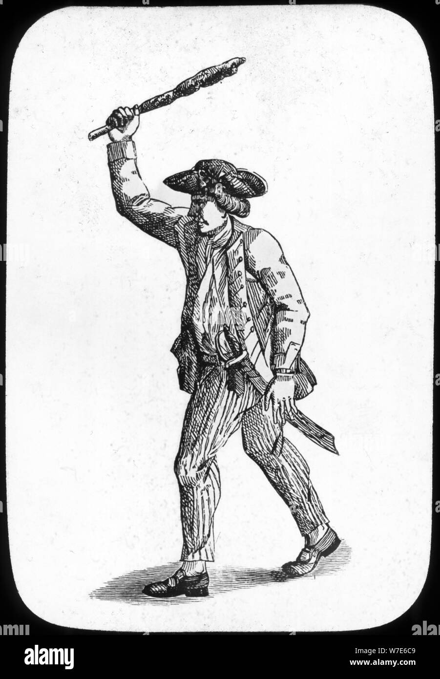 British sailor wielding a club, 1779. Artist: Newton & Co Stock Photo