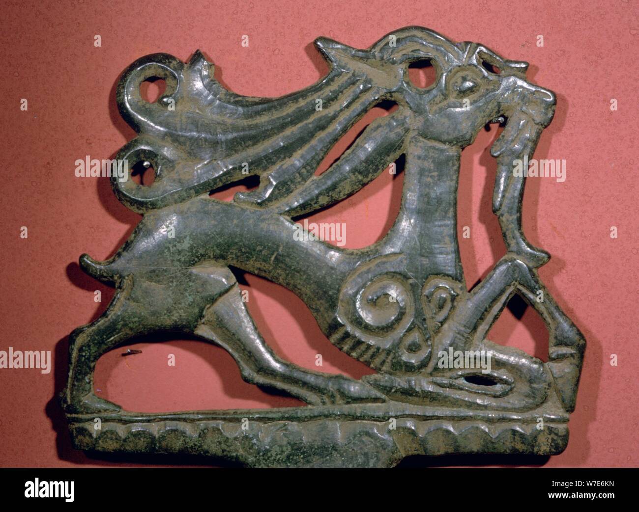 Bronze plaque with an elaborate animal, 4th century BC. Artist: Unknown Stock Photo