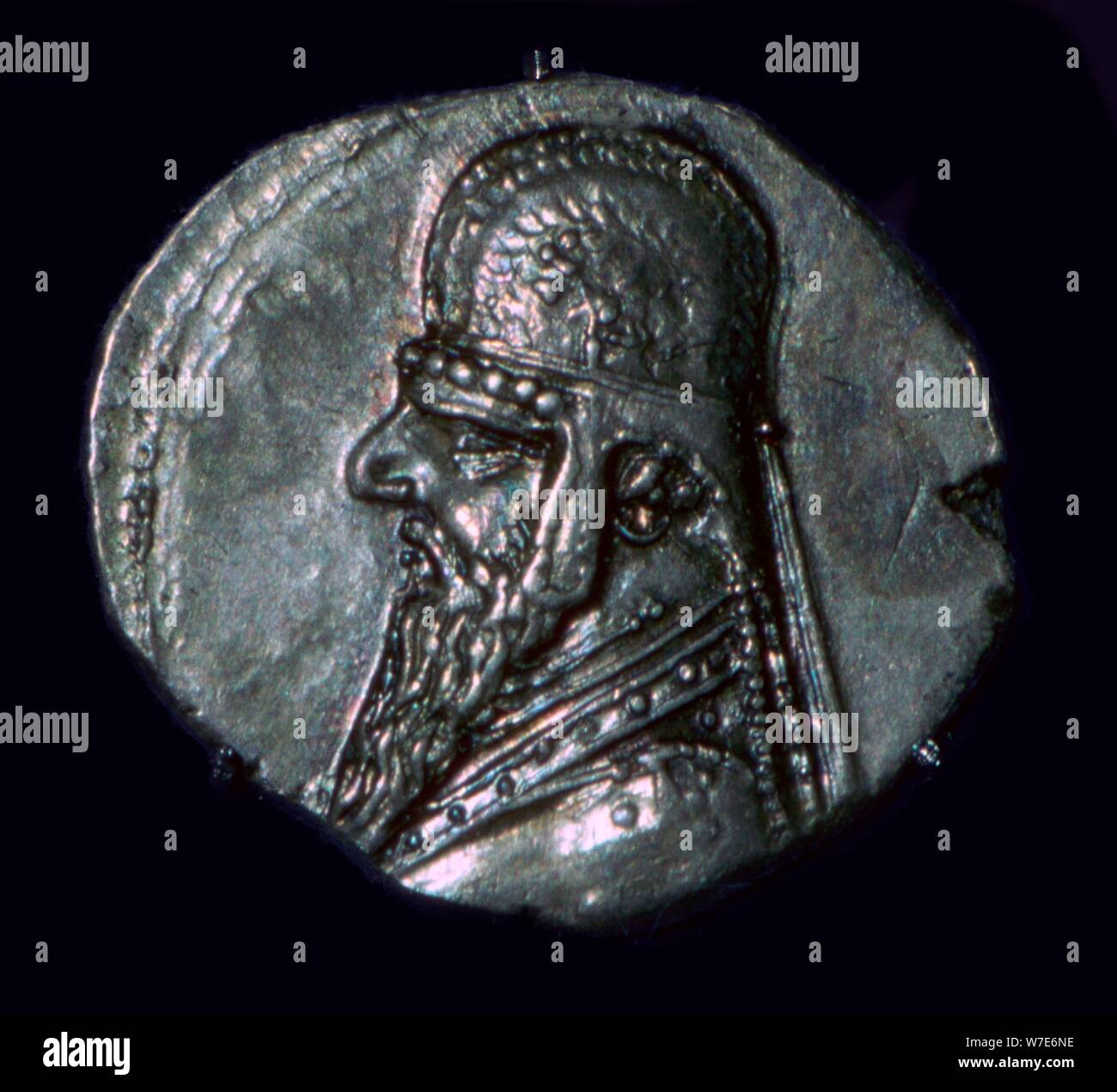 Drachma of King Mithridates II of Parthia, c1st century BC. Artist: Unknown Stock Photo