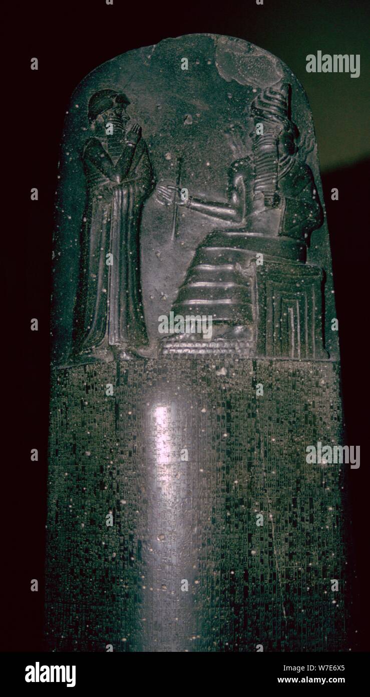 The Code of Hammurabi, 1792-1750 BC, 282 laws. Artist: Unknown Stock Photo