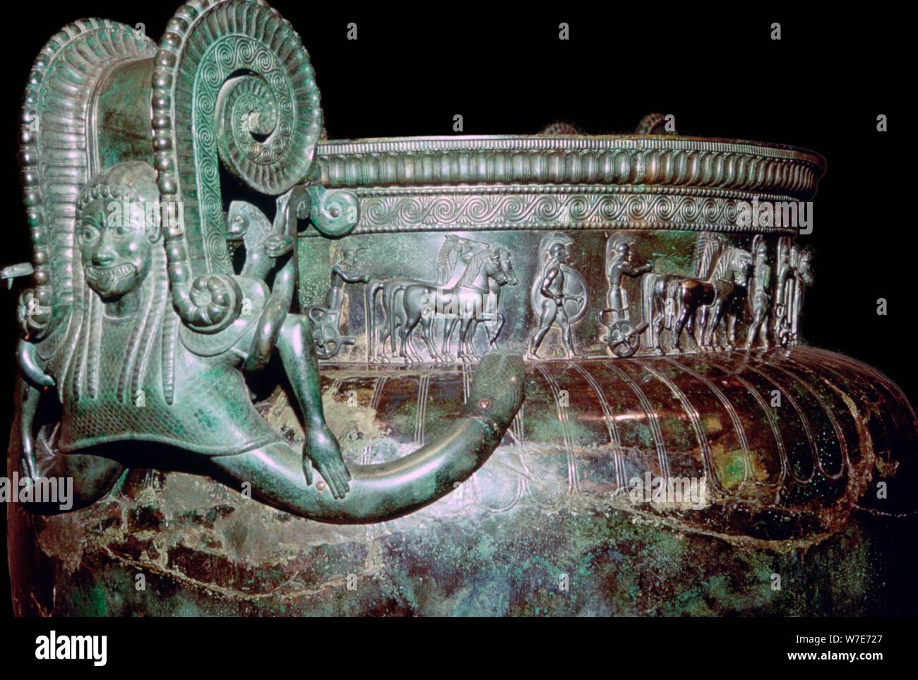 Detail of the Krater of Vix, 6th century BC. Stock Photo