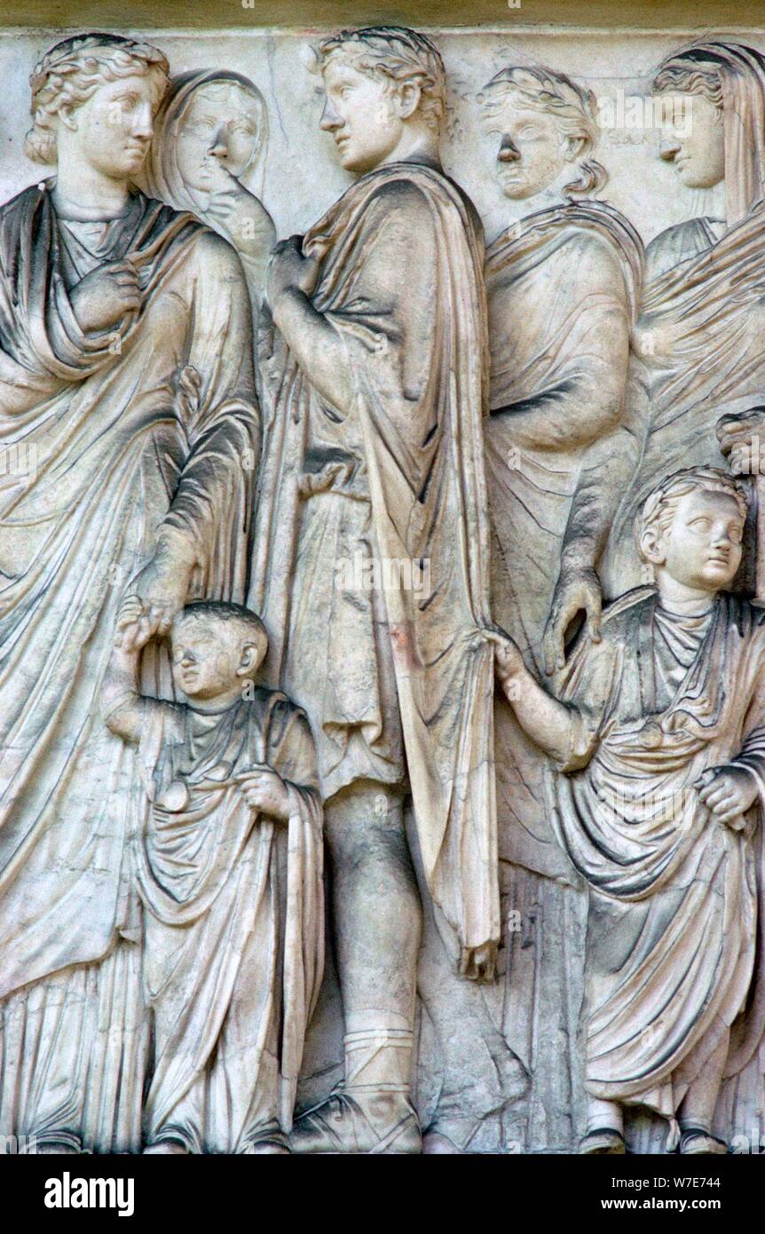 Detail from the Ara Pacis (Altar of peace), 2nd century BC. Artist: Unknown Stock Photo