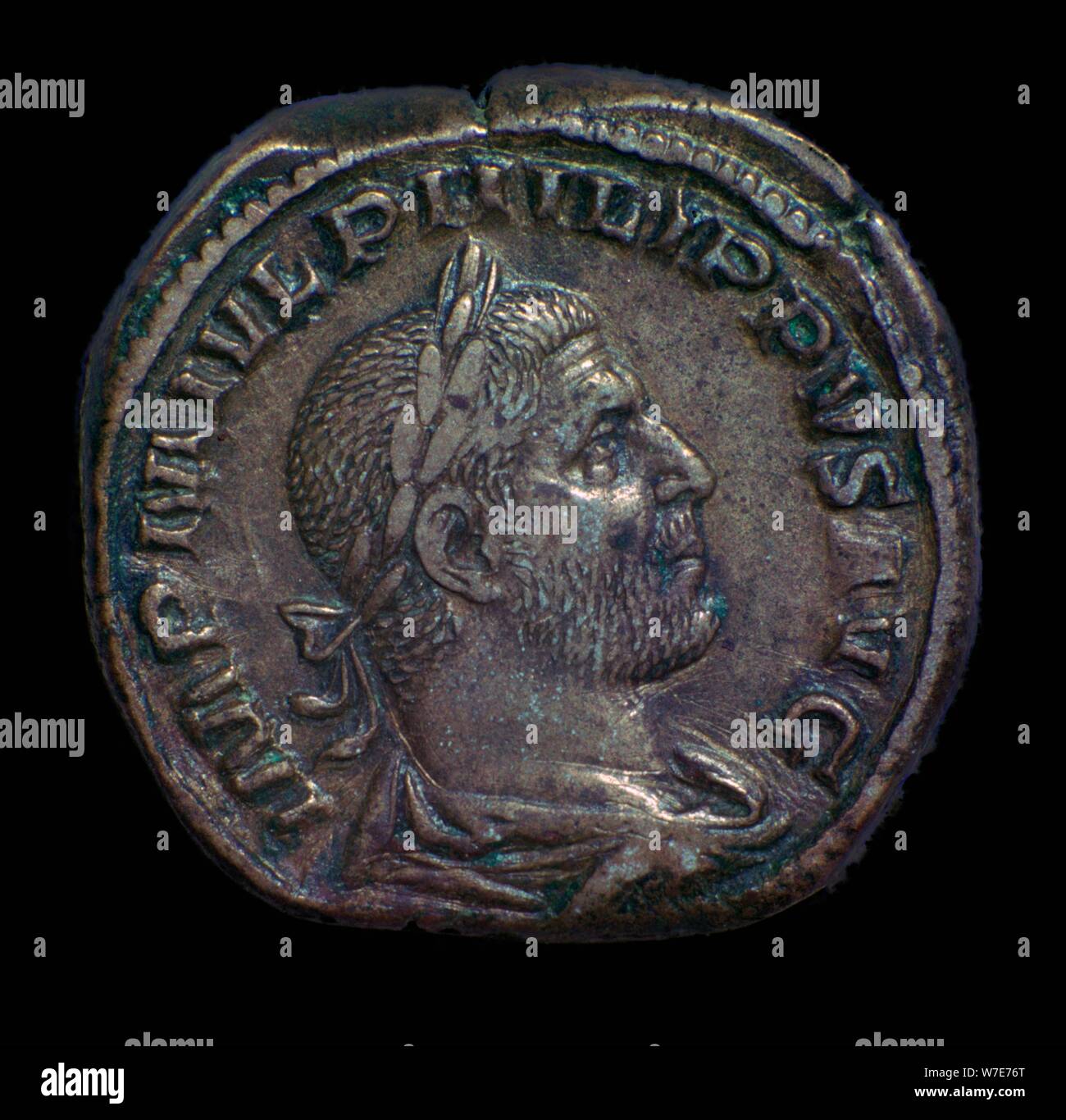 Bronze coin of 'Phillip the Arab'. Artist: Unknown Stock Photo