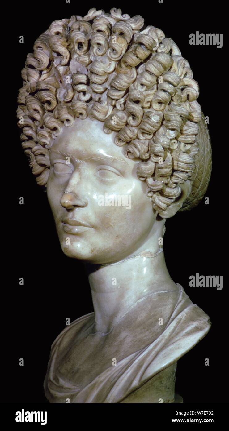 Head of a Roman Lady, 1st century. Artist: Unknown Stock Photo