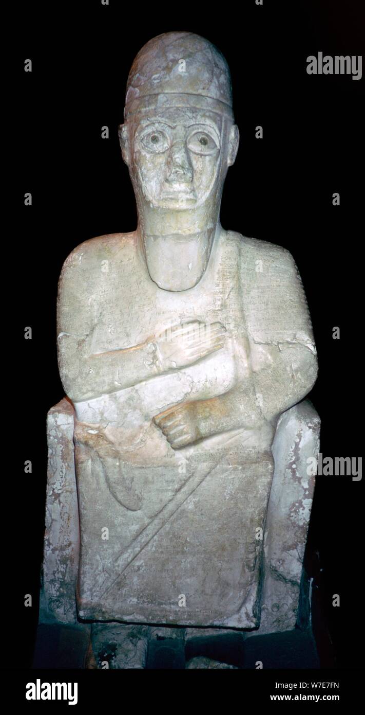 Statue of Idrimi, Late Bronze Age/Syrian, 16th century BC. Artist: Unknown Stock Photo