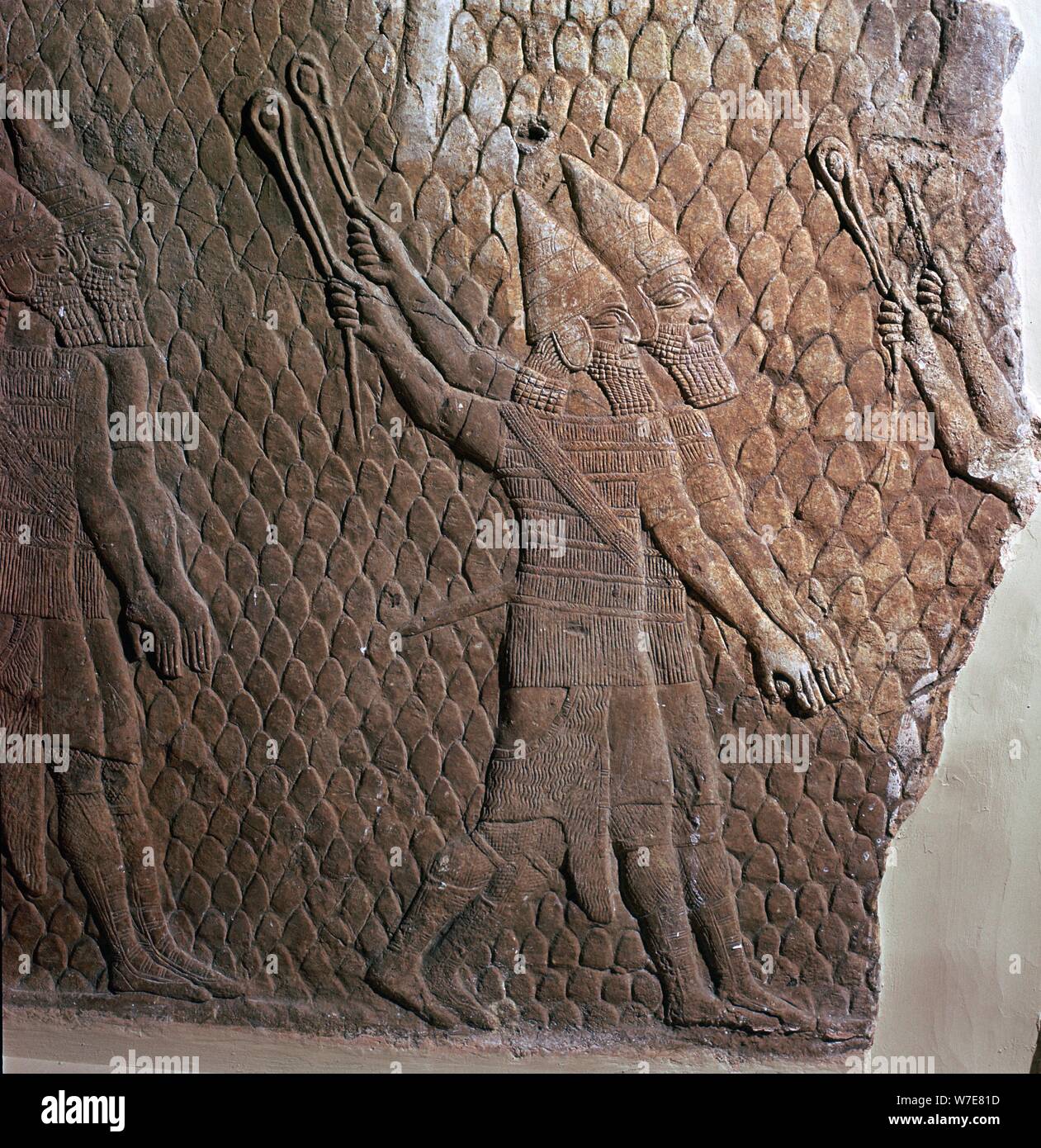 Stone panels from northern Iraq, Neo-Assyrian, c700-c681 BC. Artist: Unknown Stock Photo