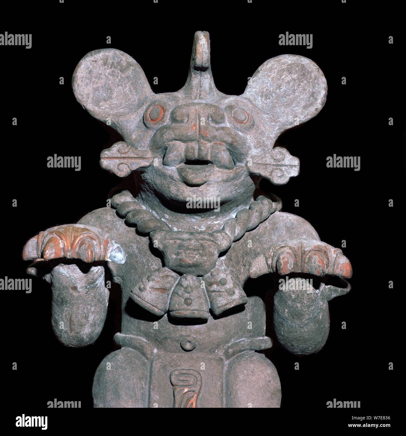 Aztec statuette of a bat-god. Artist: Unknown Stock Photo