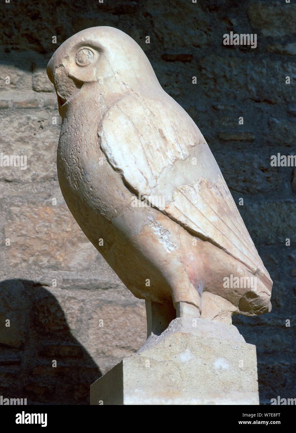 Statuette of an owl from the Acropolis. Artist: Unknown Stock Photo