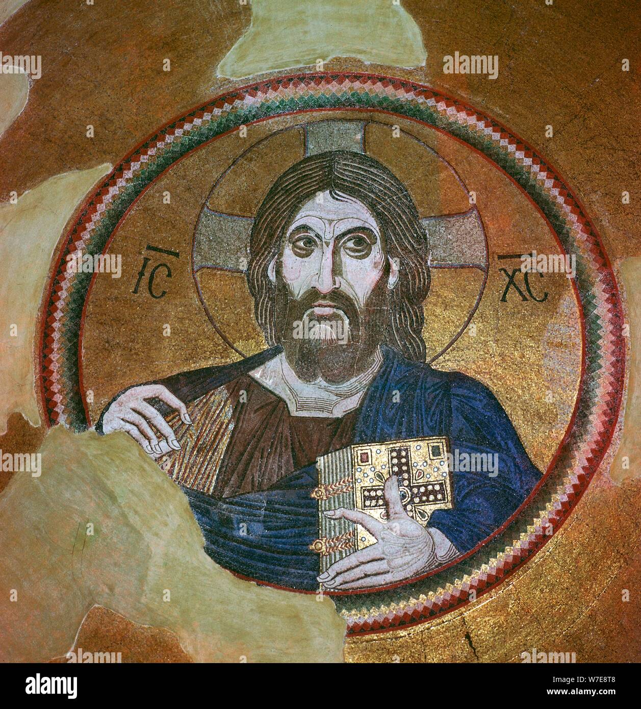 Byzantine mosaic of Christ Pantocrator. Artist: Unknown Stock Photo