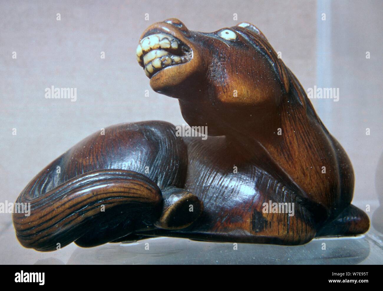 Japanese Netsuke of a horse. Artist: Unknown Stock Photo