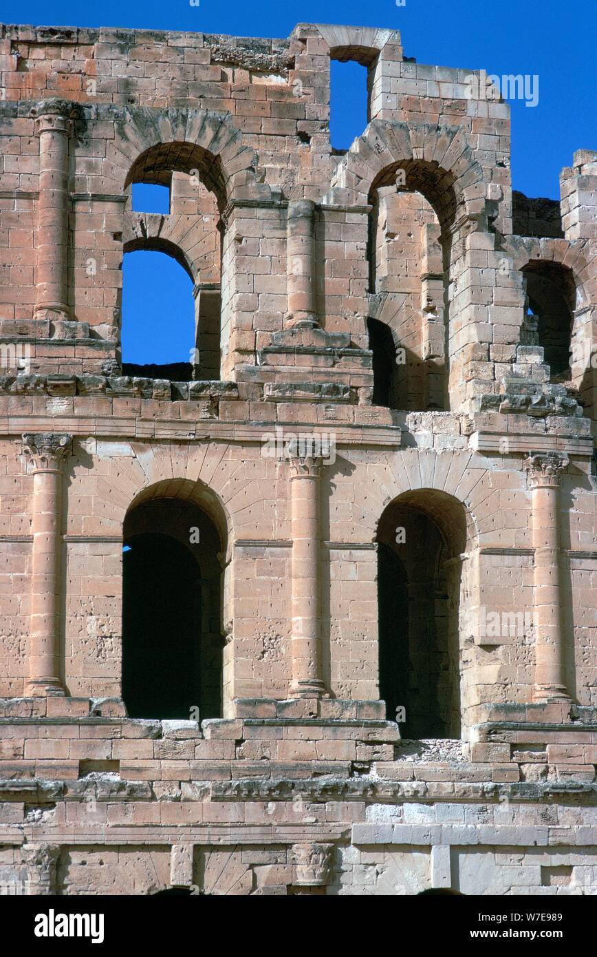 Roman amphitheatre in El Djem, 3rd century. Artist: Unknown Stock Photo